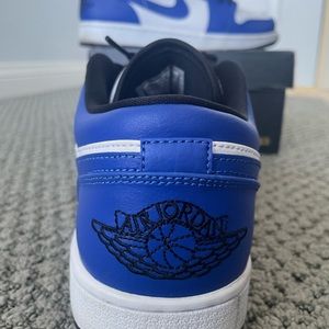 Jordan 1 Low - White/ Hyper Royal-Black - Size 9.5